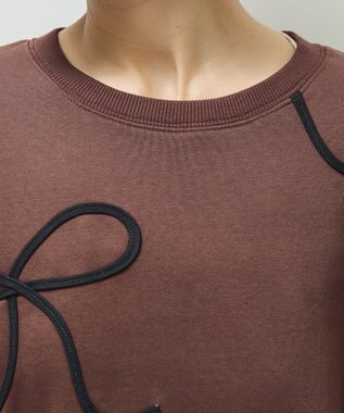 Green Parks ・ｓｗｉｎｇ　ｂｙ　リボンコード刺繍スウェット Brown