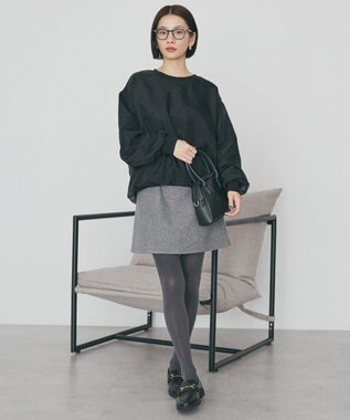 AMERICAN HOLIC オーガンジーレイヤードスウェットプルオーバー Black