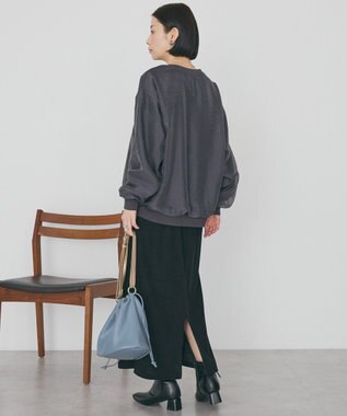 AMERICAN HOLIC オーガンジーレイヤードスウェットプルオーバー Charcoal Gray