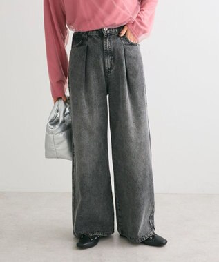 Green Parks ・ＥＬＥＮＣＡＲＥ　ＤＵＥ　デニムタックワイドパンツ Black