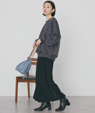 AMERICAN HOLIC オーガンジーレイヤードスウェットプルオーバー Charcoal Gray