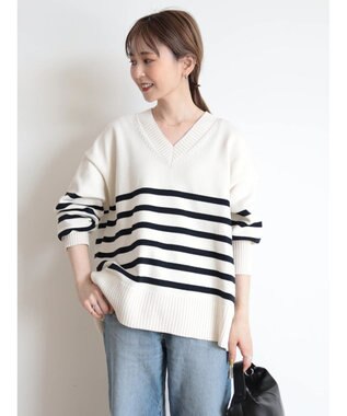 AMERICAN HOLIC エコカルットＶネックプルオーバー Border