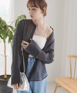 WEGO 【ANGIE VINTAGE】シアーシャツ ブラック