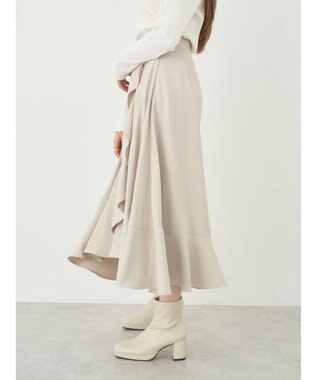 earth music&ecology ラッフルフリルイレヘムスカート Beige