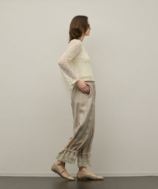 GRACE CONTINENTAL ドロストクロップドパンツ カーキ