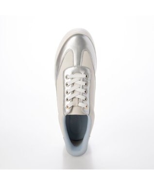 ing <ing>ハンズフリーレースアップスニーカー シルバーコンビ