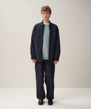 ATON HAND DYED NYLON | シャツ ジャケット ‐UNISEX NAVY