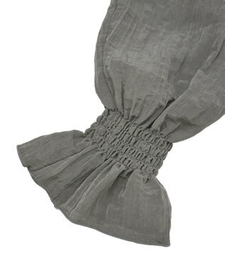 Green Parks ボウタイリボンブラウス Charcoal Gray