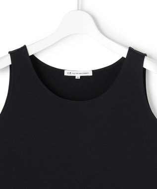 23区 【先行予約】ナチュラルコットンベア シアーペプラム タンクトップ ブラック系