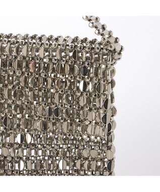 UNBILLION カシュカシュ cachecache / メタルビーズフラップ付きハンドバッグ シルバー