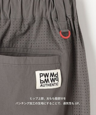 PW CIRCULUS 【MEN】サイドパンチング テーパードパンツ ゴルフ グレー系