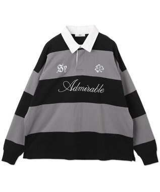 WEGO グラフィックラガーシャツ ブラック