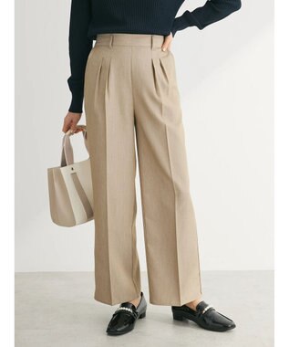 Green Parks パイピングサイドラインワイドパンツ Beige