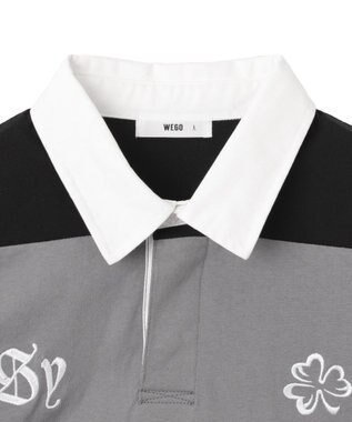 WEGO グラフィックラガーシャツ ブラック