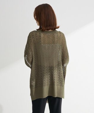 Green Parks 透かし編みニットチュニック Black