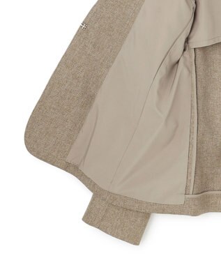 23区 【洗える】ウールライクカルゼ ノーカラー ジャケット ブラウン系