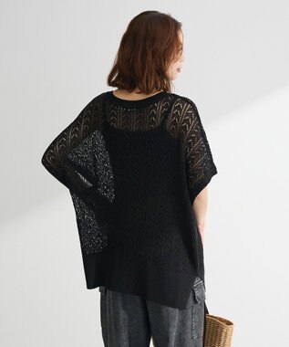 Green Parks 透かし編みニットチュニック Black