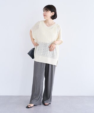 Green Parks 透かし編みニットチュニック Black