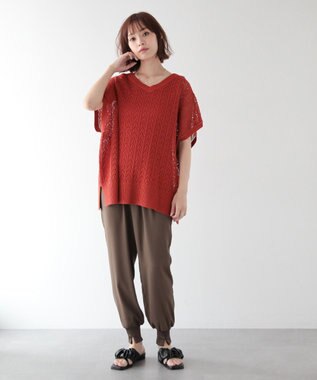 Green Parks 透かし編みニットチュニック Black