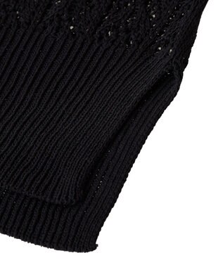Green Parks 透かし編みニットチュニック Black