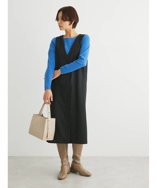 Green Parks ３ｗａｙで着られるツイード風ジャンスカ Black