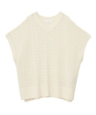 Green Parks 透かし編みニットチュニック Black