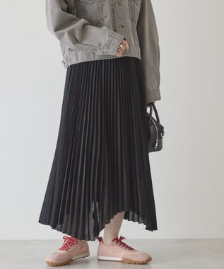 AMERICAN HOLIC 【選べる丈】シアープリーツスカート Navy