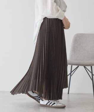 AMERICAN HOLIC 【選べる丈】シアープリーツスカート Brown