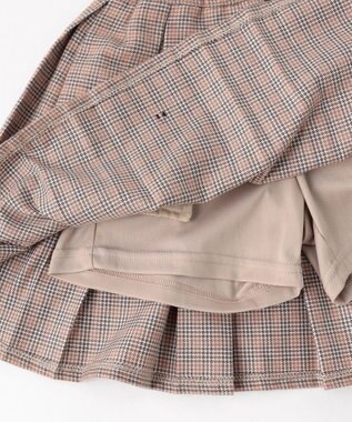 ANY KIDS リボン×チェック プリーツスカパン ブラウン×チェック