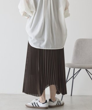 AMERICAN HOLIC 【選べる丈】シアープリーツスカート Brown