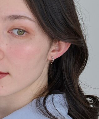 Phoebe 〈アレルギー対応〉ベーシックダブルフープセラミックピアス　シルバー シルバー