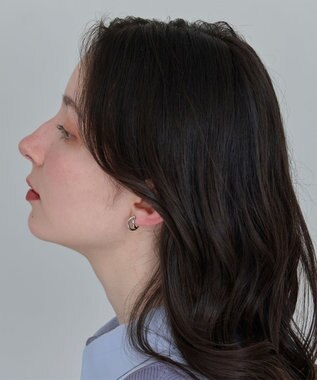 Phoebe 〈アレルギー対応〉ベーシックダブルフープセラミックピアス　シルバー