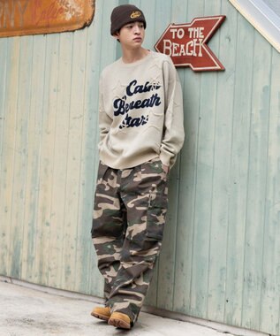 WEGO 【ユニセックス着用ITEM/SMLサイズ展開】イージーワイドカーゴパンツ 柄1