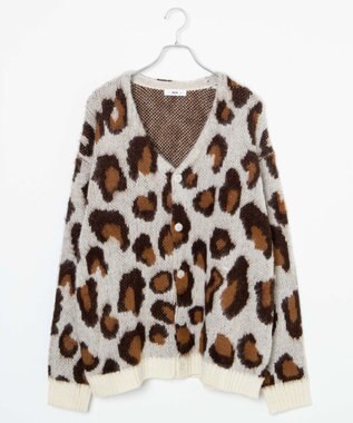 WEGO モヘアライク総柄BIGカーディガン 柄3