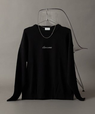 WEGO アクセ付きワンポイントニットプルオーバー（LS） ブラック