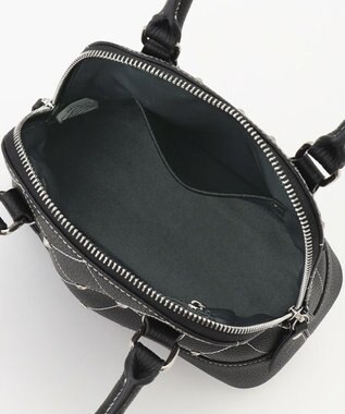 LA BAGAGERIE ラインストーンリベット　カウレザー2wayハンドバッグ ブラック