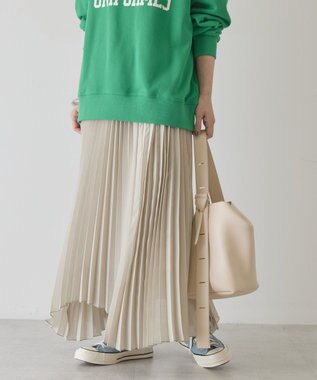 AMERICAN HOLIC 【選べる丈】シアープリーツスカート Light Beige