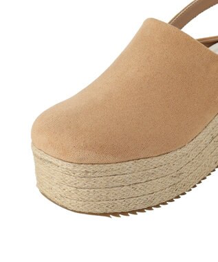 earth music&ecology 厚底ジュートサンダル Beige