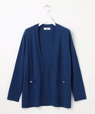 J.PRESS LADIES 【人気定番アイテム・着丈選べる】KNIT BASIC ロング カーディガン ロイヤルブルー系