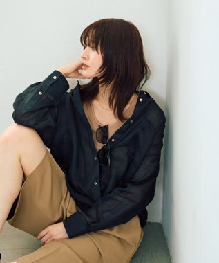 YECCA VECCA 3wayシアーリネンシャツ