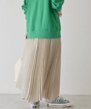 AMERICAN HOLIC 【選べる丈】シアープリーツスカート Light Beige