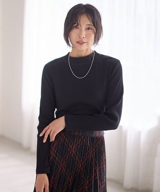 ANY テレコハイネックロングスリーブＴシャツ ブラック