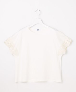 J.PRESS LADIES S 【一枚で着映え・シーンレスに活躍】コットンスムース レースデザイン カットソー ホワイト系