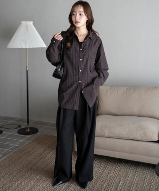 WEGO 【25年秋新色登場★】U.S. POLO ASSN.別注ロングスリーブシャツ ブラウンチェック1