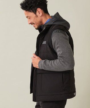 23区GOLF 【MEN】【防風/撥水/ストレッチ】【袖取り外しで2WAY】キルティング ブルゾン ブラック系