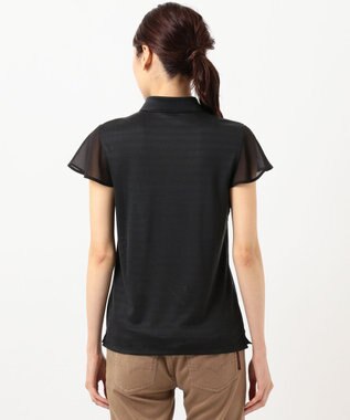 23区GOLF 【WOMEN】【吸汗速乾/日本製】ミラノリブボーダーシャツ ブラック系