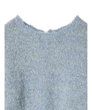 YECCA VECCA レースアップリボンヤーンニット Blue