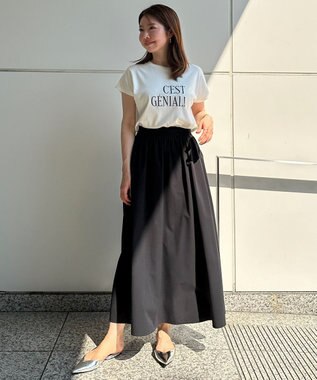 UNFILO FINE MOVE フレアスカート ブラック