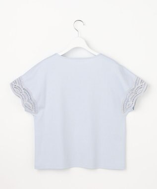 J.PRESS LADIES S 【一枚で着映え・シーンレスに活躍】コットンスムース レースデザイン カットソー サックスブルー系