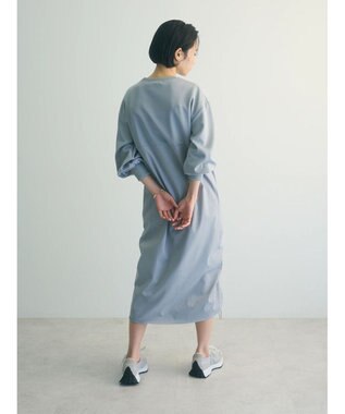 Green Parks armonia.異素材シャーリングワンピース Light Gray